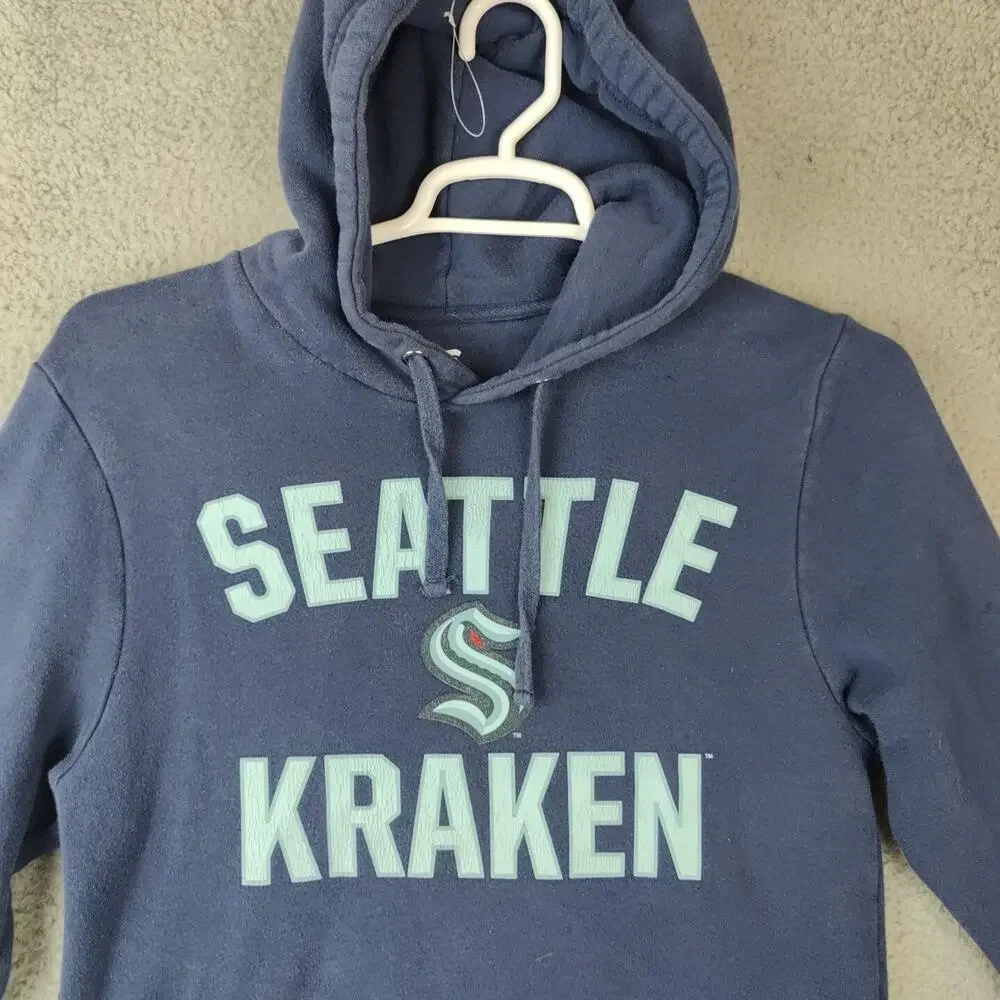 Seattle Kraken Hoodie Mens Medium Navy NHL Hockey Pullover Sweatshirt Adult M